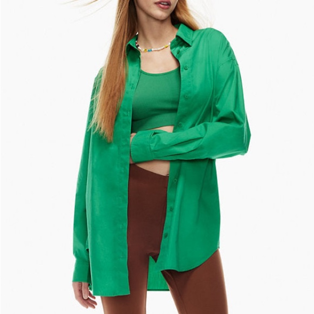 Aritzia Sun Deh Sunday best Future shirt long sleeve button up Nature Green S